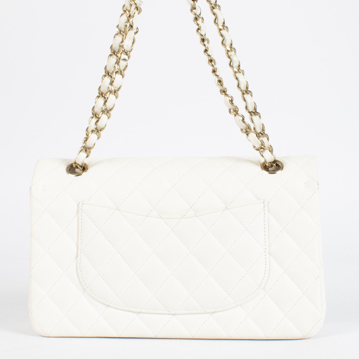 Chanel White Caviar Medium Classic 11.12 Handbag