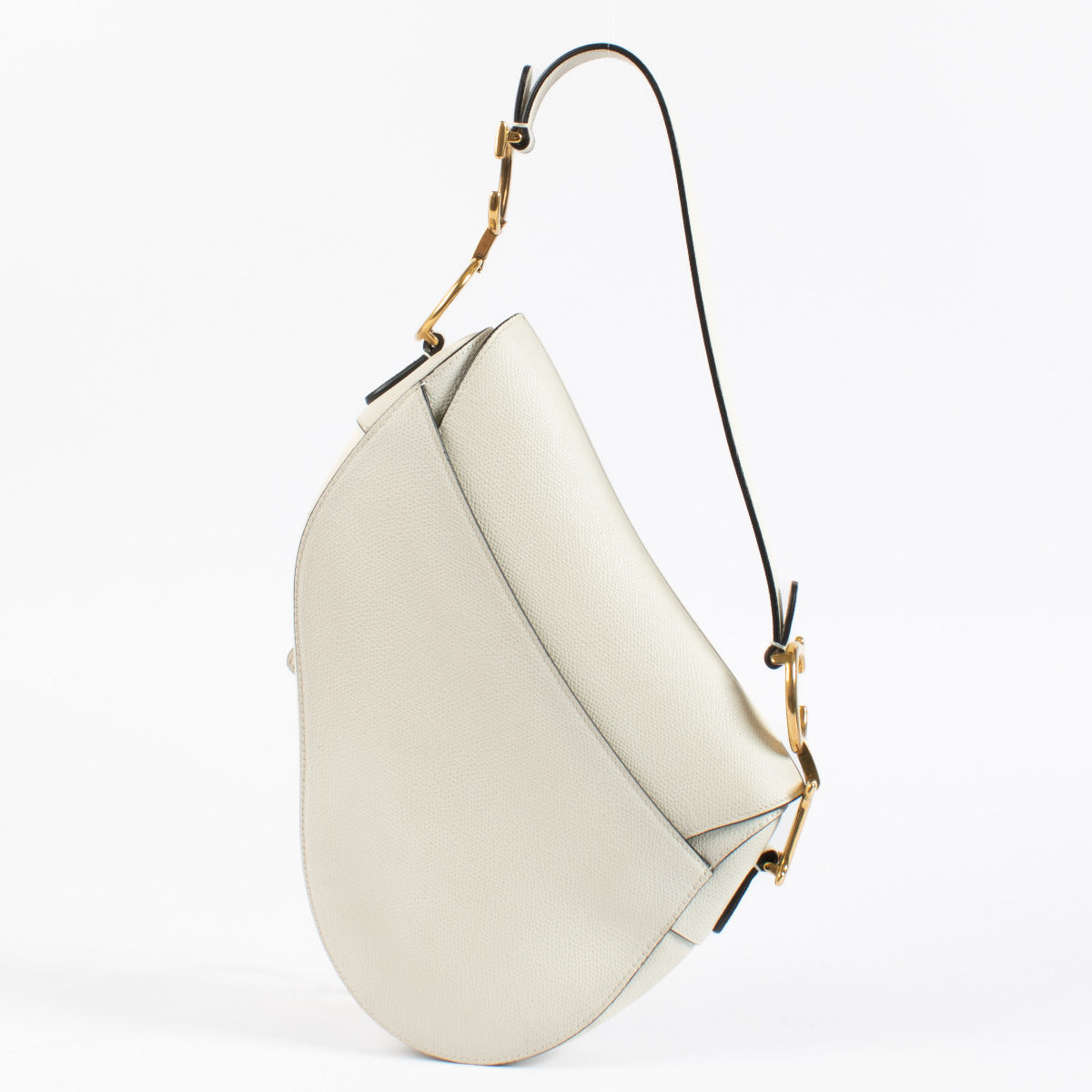 Christian Dior Witte Saddle Bag van generfd leer