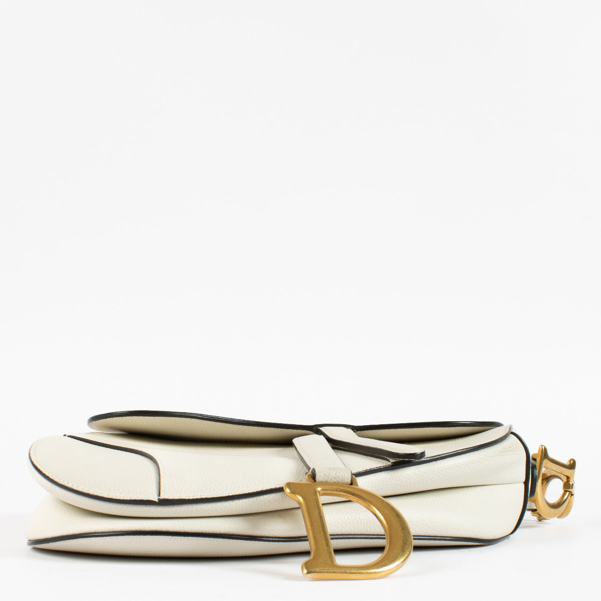 Christian Dior Witte Saddle Bag van generfd leer