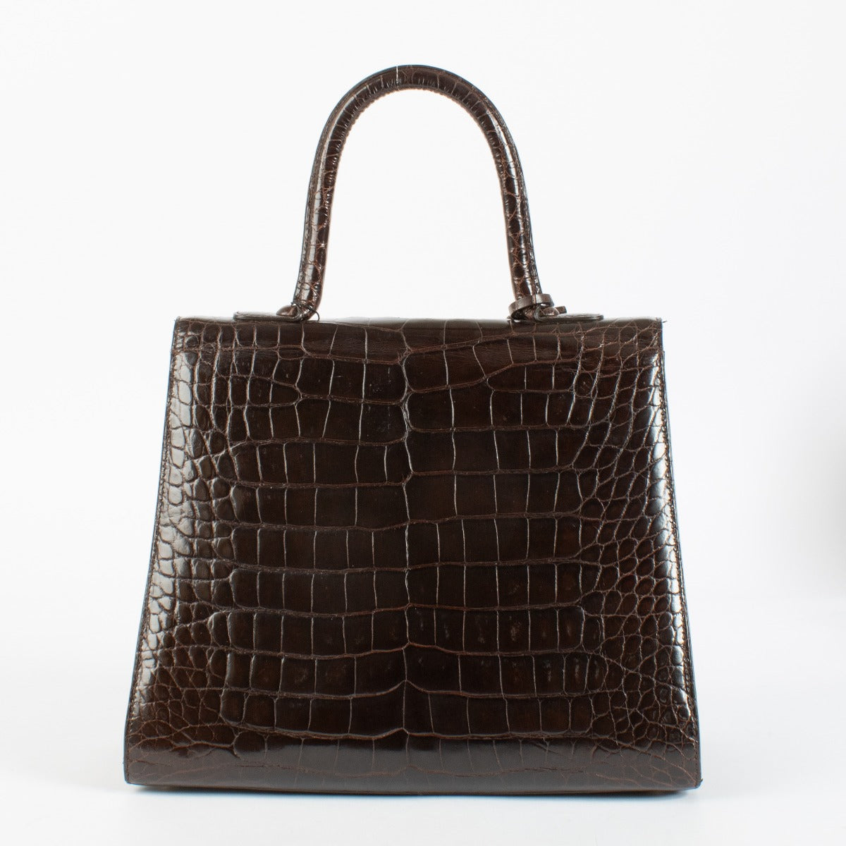 Delvaux Brown Shiny Alligator Brillant MM