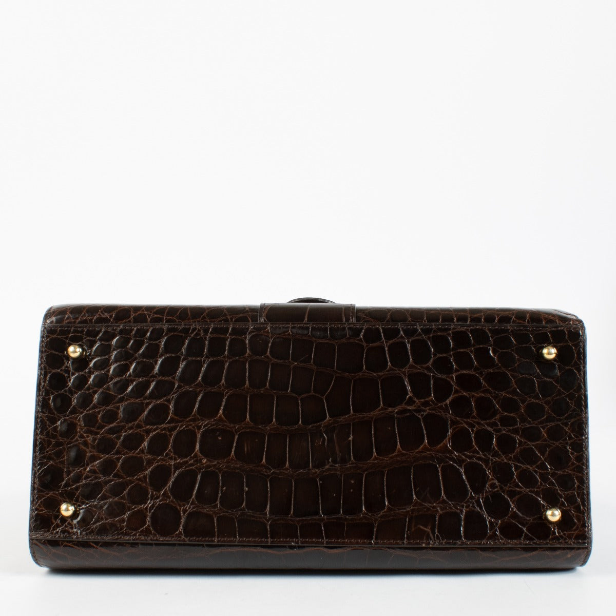 Delvaux Brown Shiny Alligator Brillant MM