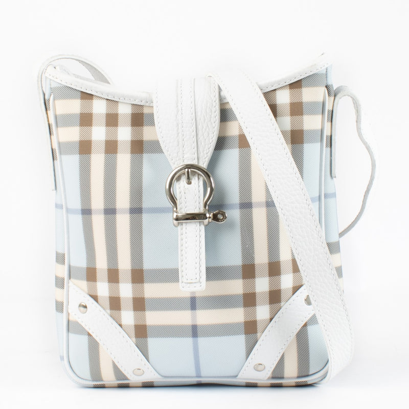 Authentic preloved Burberry Light Blue Check Bag on Labellov.com