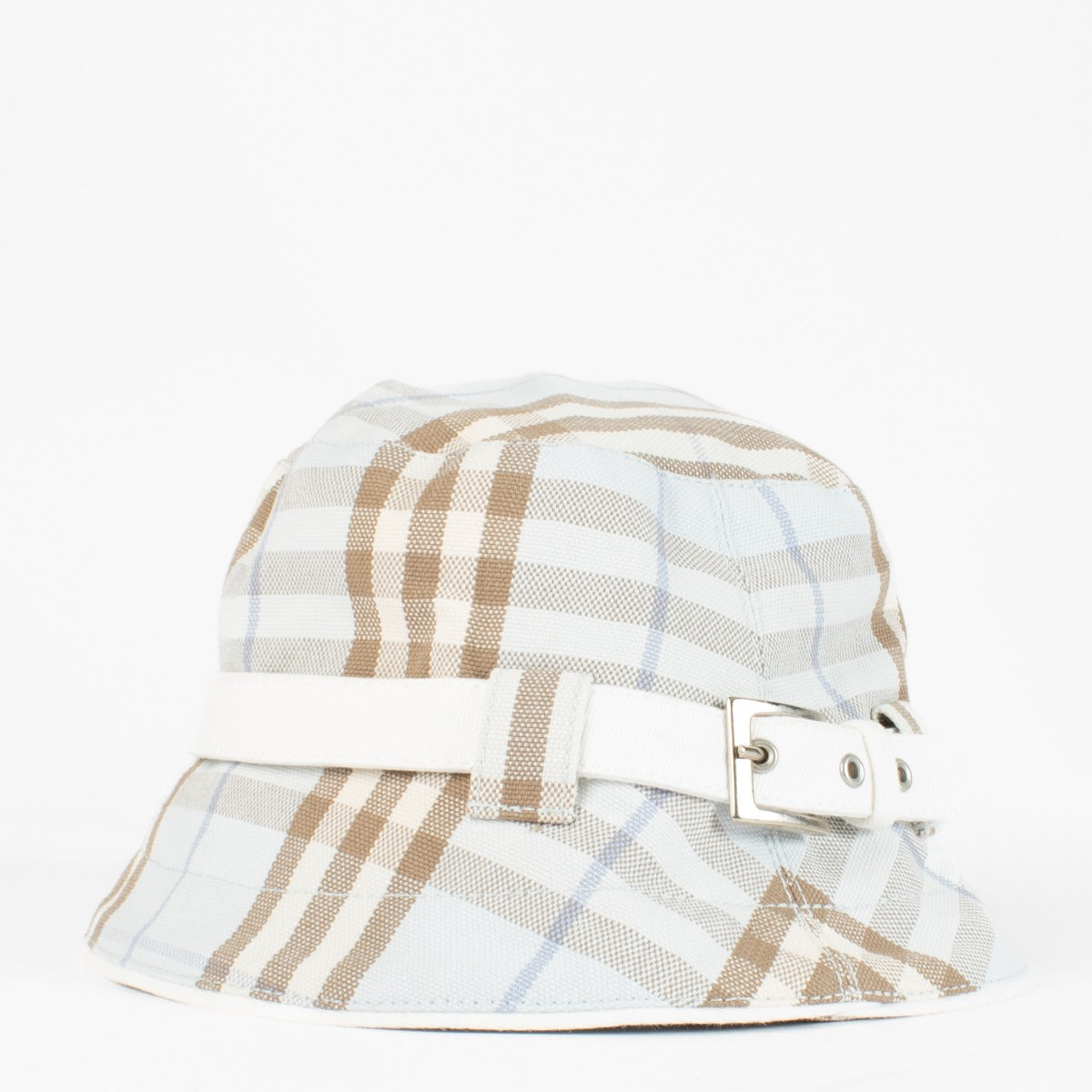 Authentic Preloved Burberry Light Blue Check Bucket Hat on Labellov.com