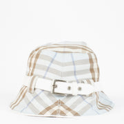 Authentic Preloved Burberry Light Blue Check Bucket Hat on Labellov.com