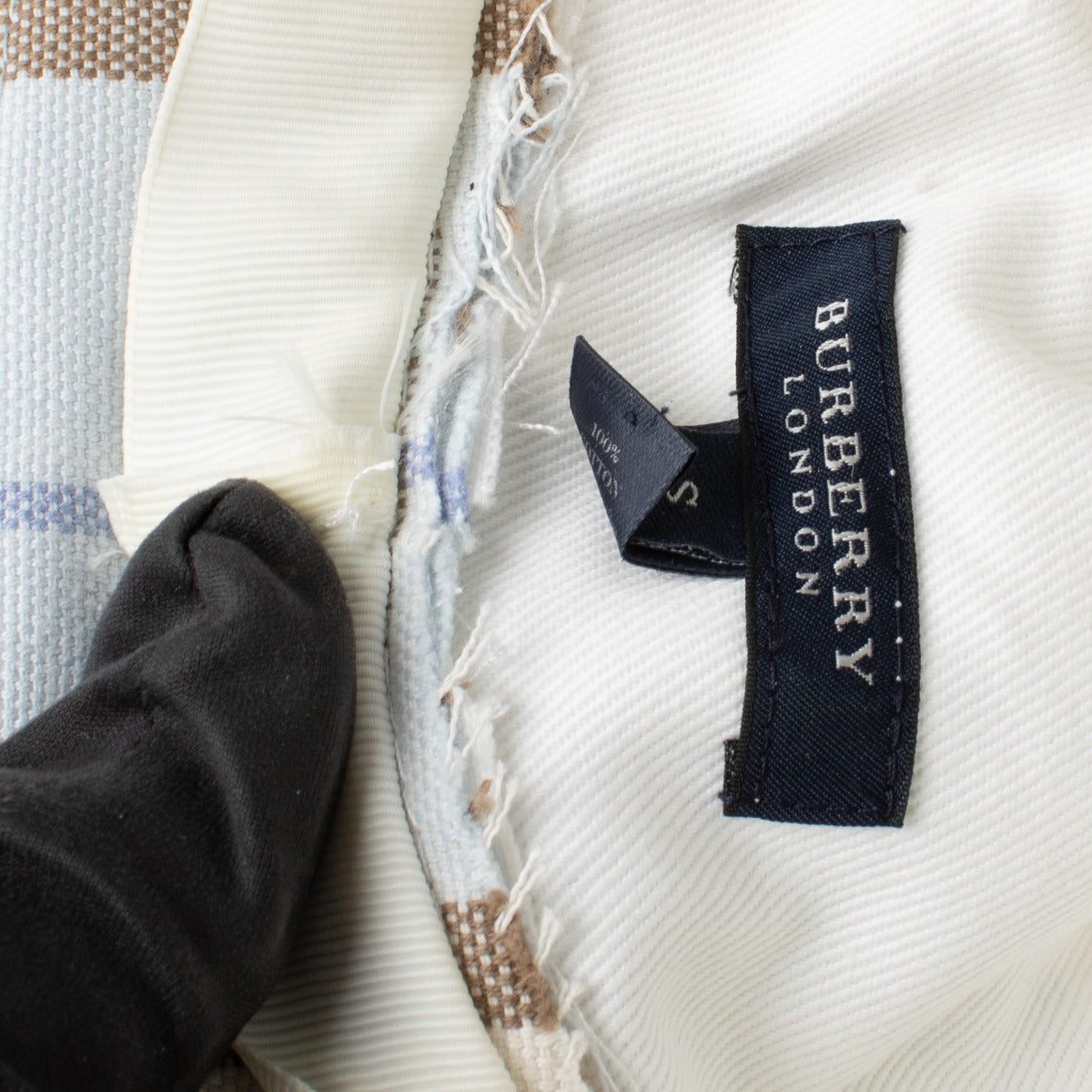Authentic Preloved Burberry Light Blue Check Bucket Hat on Labellov.com