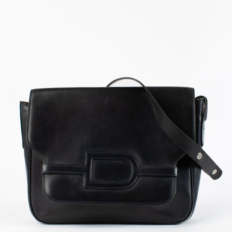 Authentic pre-loved Delvaux Blue Vintage Flap Bag on Labellov.com