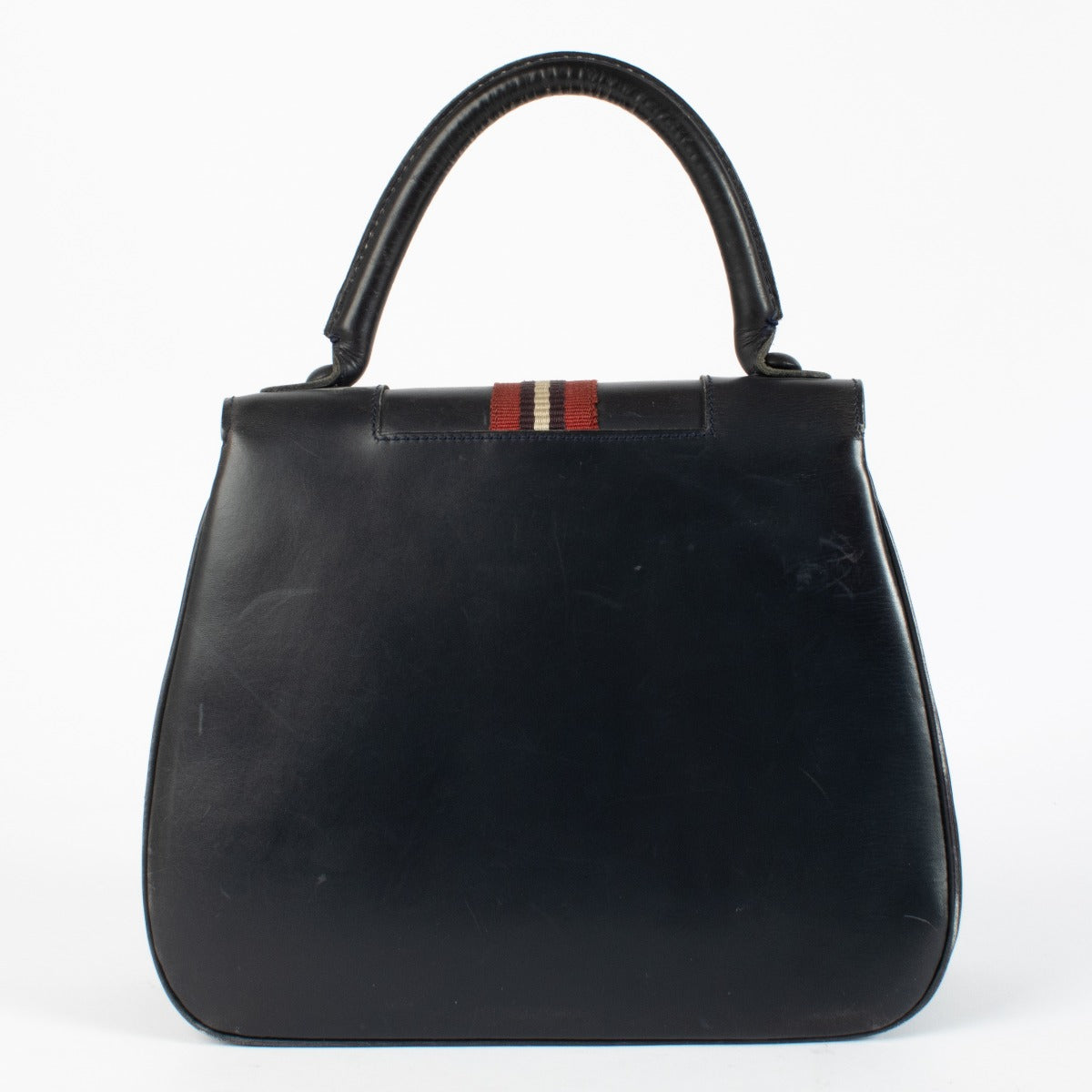 Authentic pre-loved Delvaux Blue Leather Vintage Striped Handbag on Labellov.com