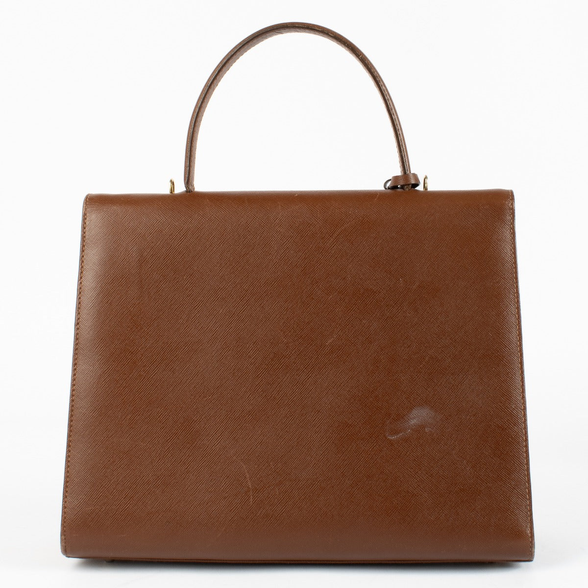 Authentic pre-loved Prada Brown Saffiano Handbag on Labellov.com