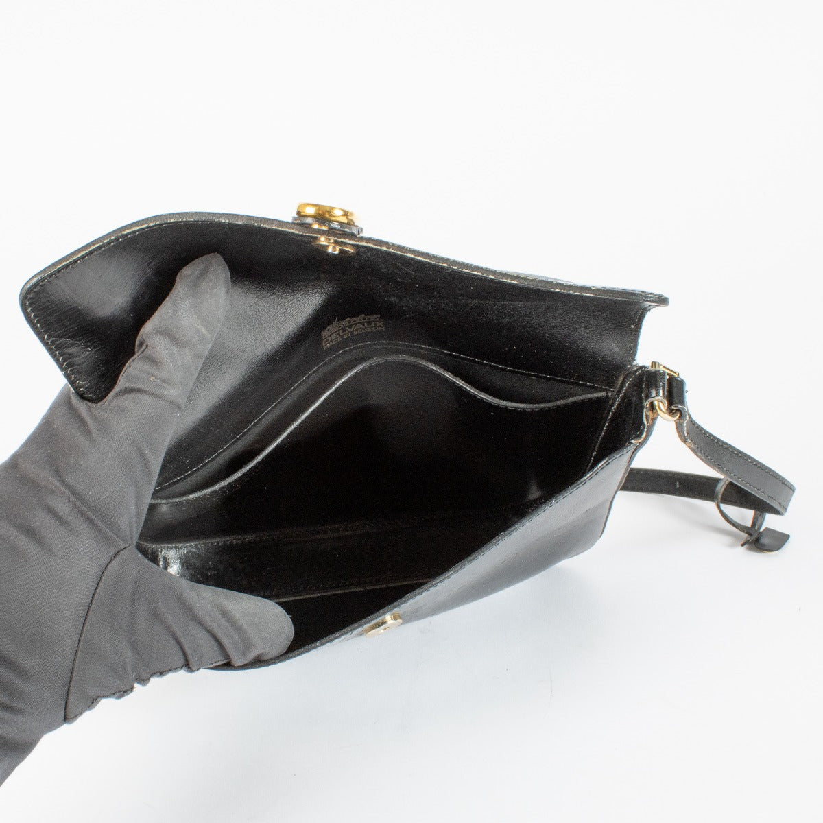 Authentic preloved Delvaux Black Box Calf Crossbody Bag on Labellov.com