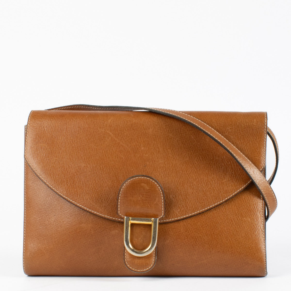 Authentic preloved Delvaux Camel Gué Crossbody Bag on Labellov.com