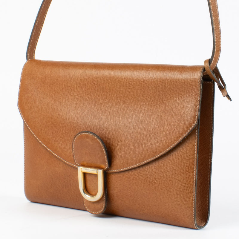 Authentic preloved Delvaux Camel Gué Crossbody Bag on Labellov.com