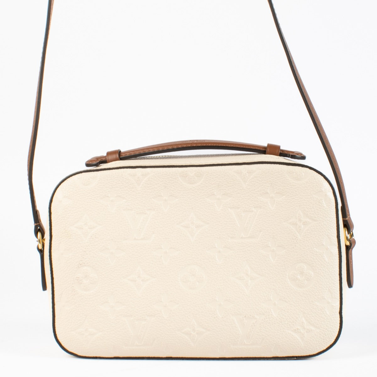 Authentic pre-loved Louis Vuitton Cream Monogram Empreinte Saintonge Bag on Labellov.com