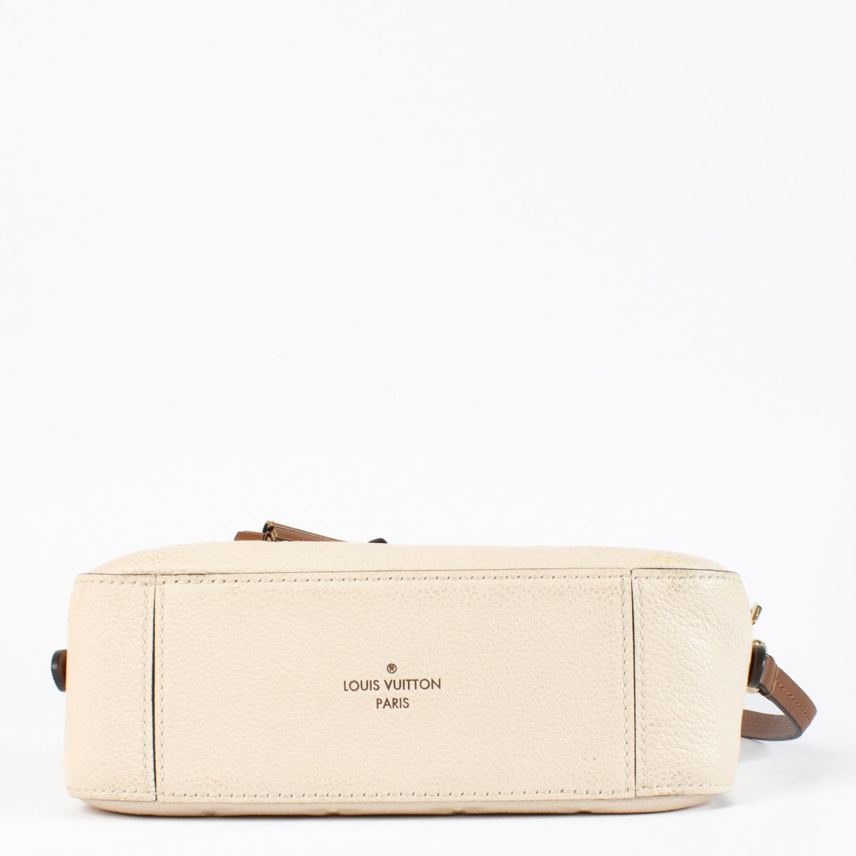 Authentic pre-loved Louis Vuitton Cream Monogram Empreinte Saintonge Bag on Labellov.com