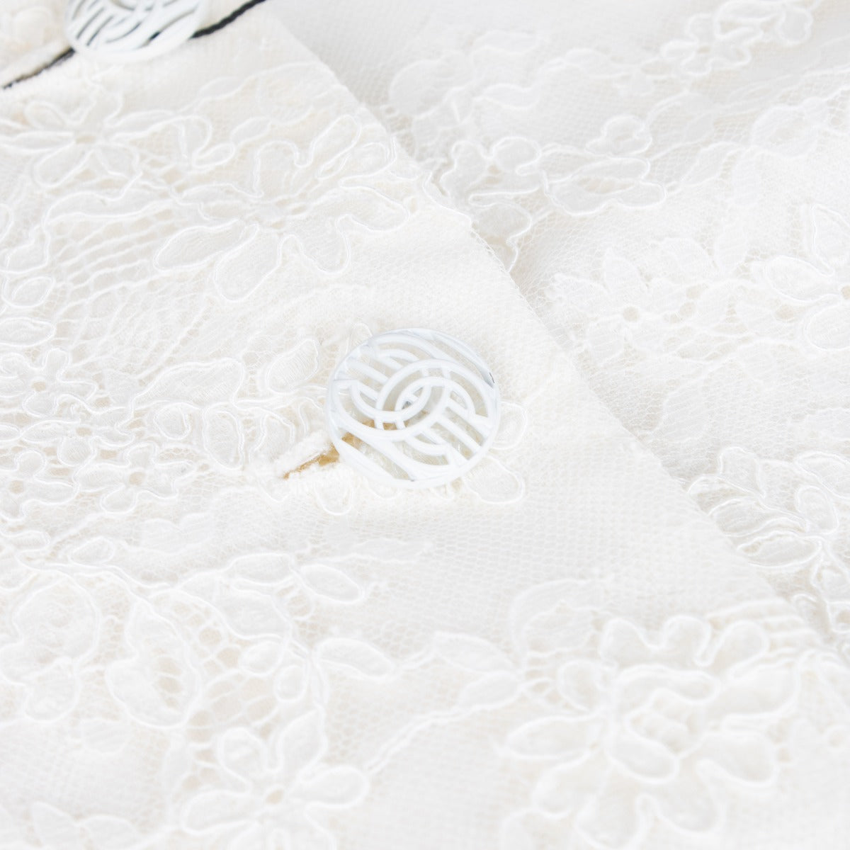 Chanel 21C White Lace Jacket - Size FR38