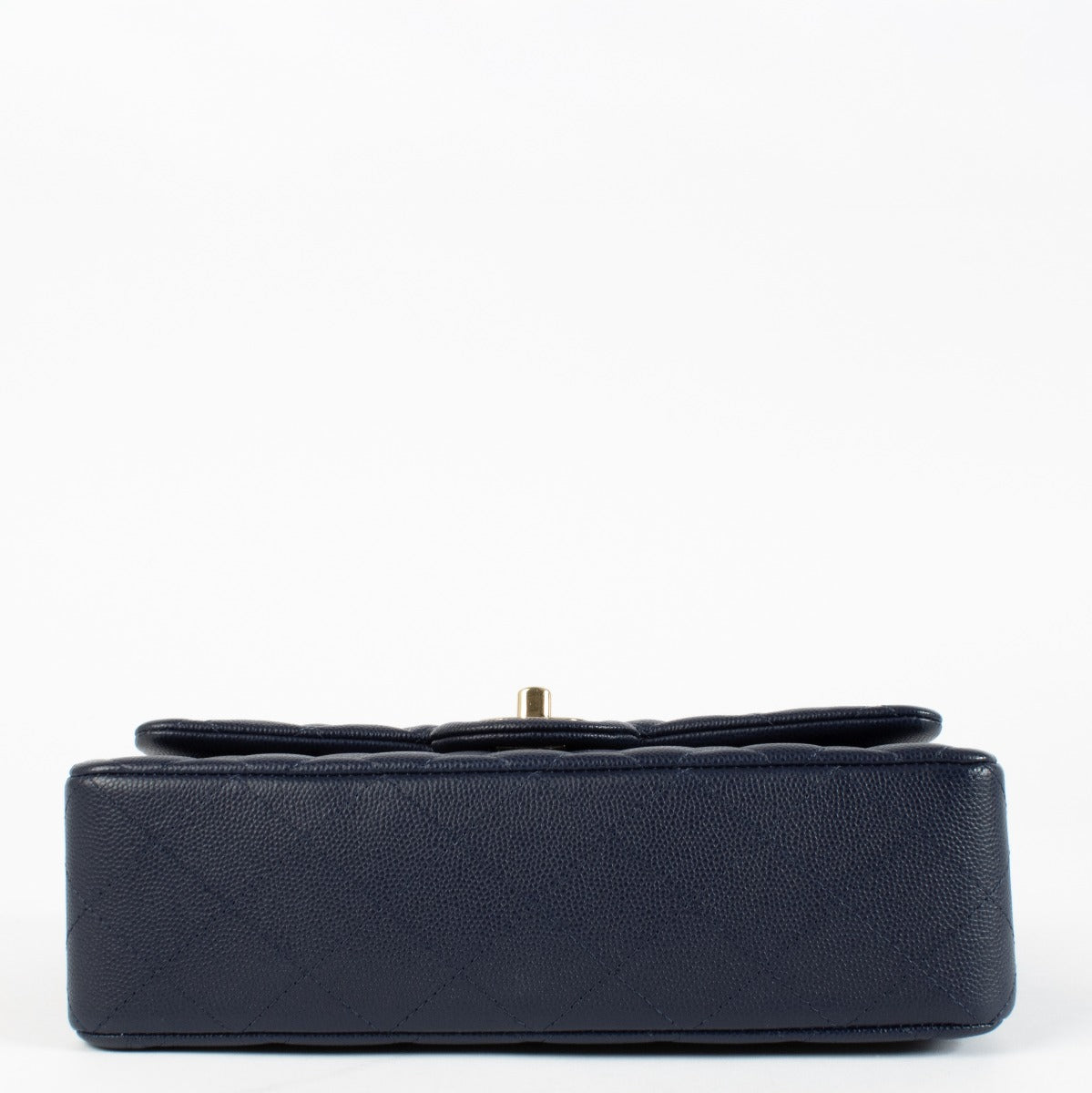 Authentic pre-loved Chanel Navy Blue Caviar Small Classic Flap Bag on Labellov.com