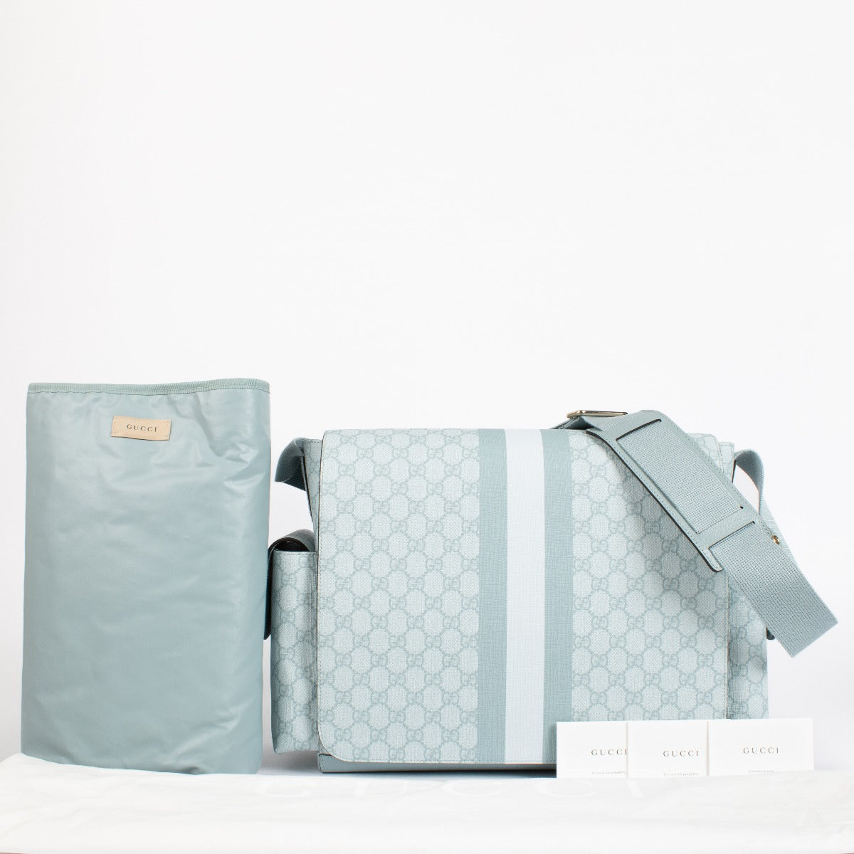 Sac à langer Ophidia GG Gucci bleu poudré