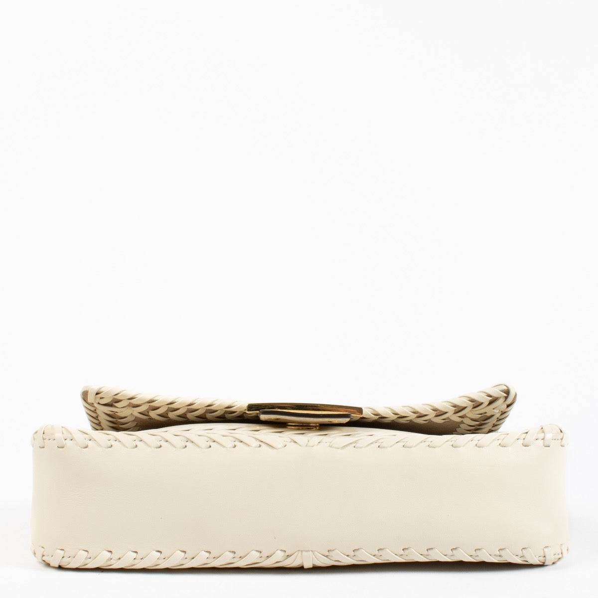 authentic preloved Fendi White Braided Leather Baguette Bag on Labellov.com