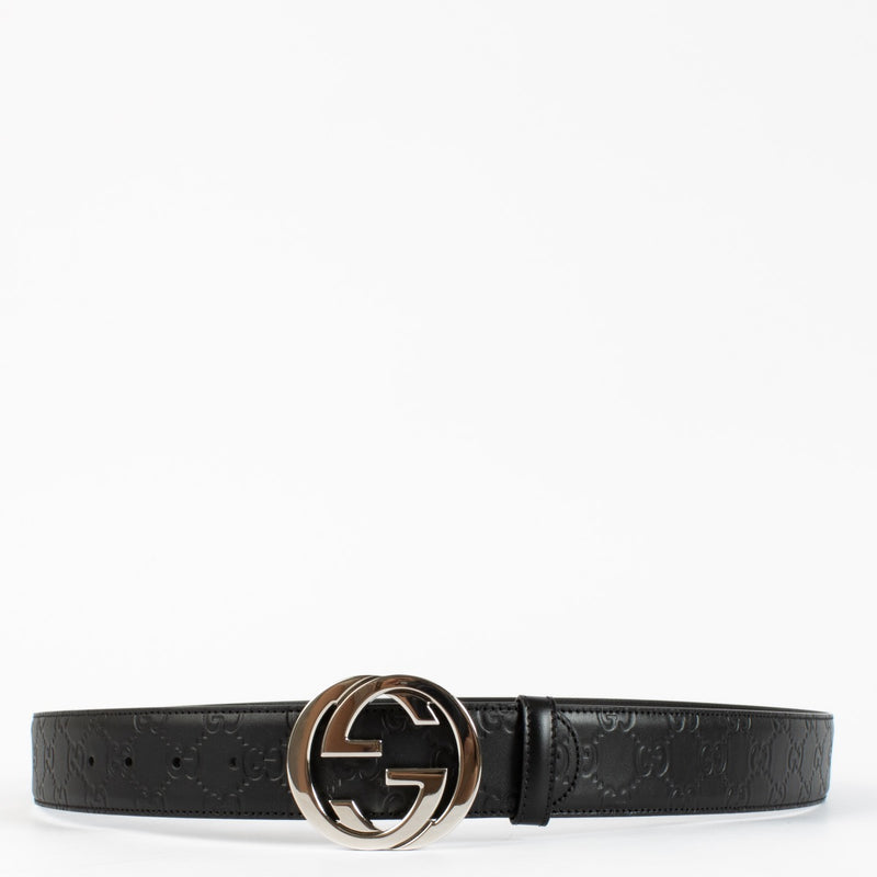 Gucci Black Logo Belt - size 115