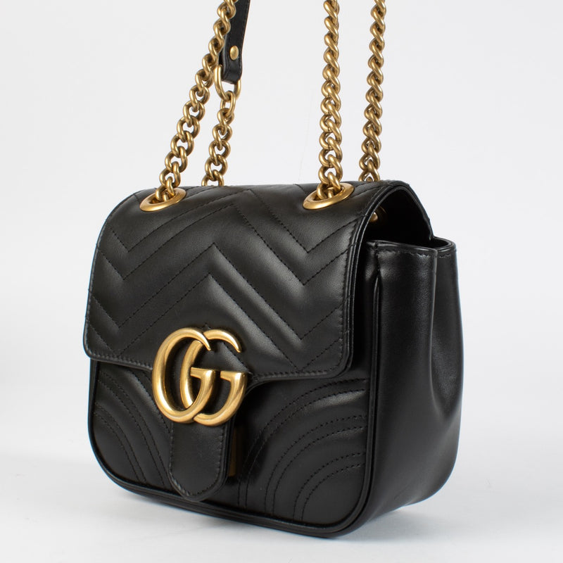 Authentic preloved Gucci Black GG Marmont Mini Square Bag on Labellov.com