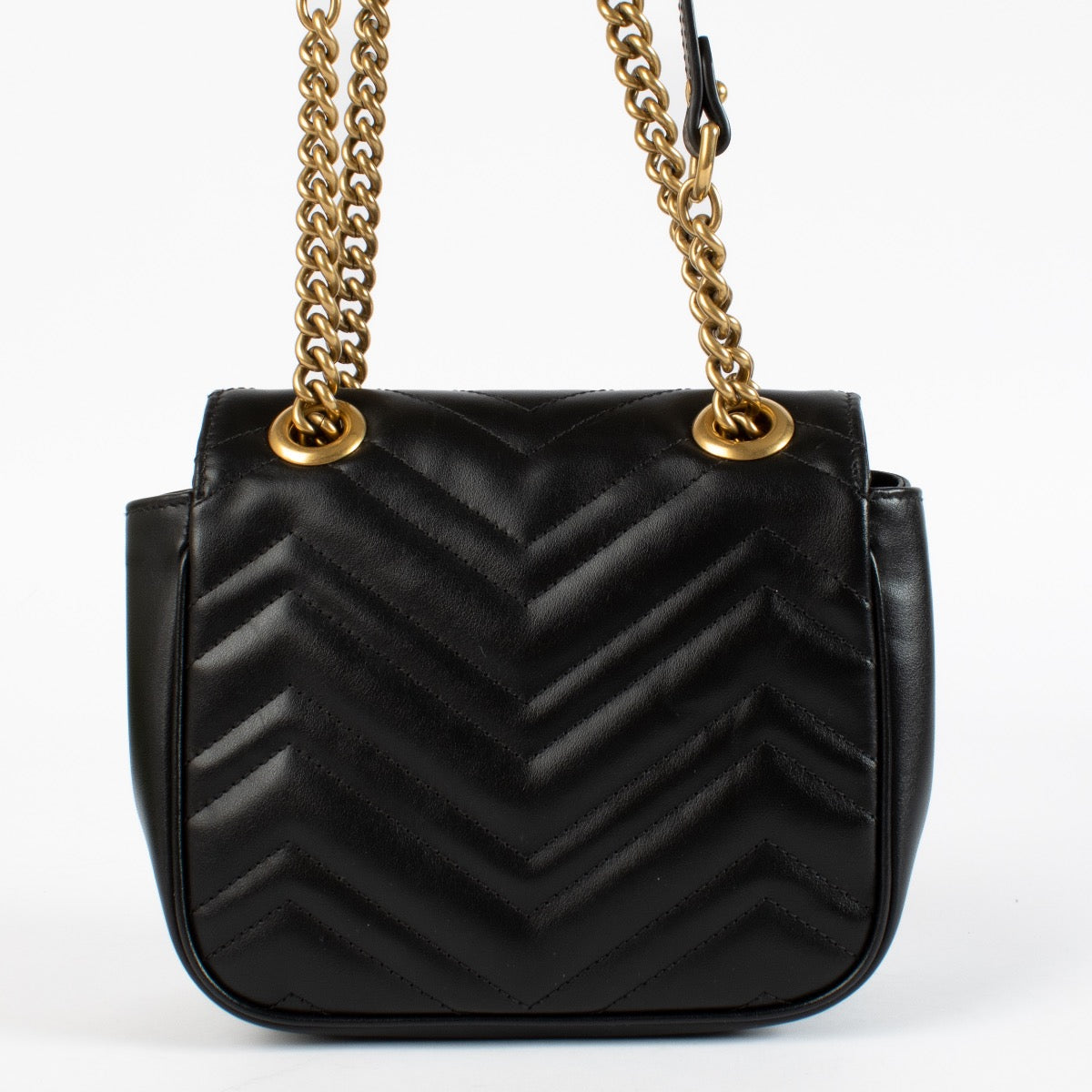 Authentic preloved Gucci Black GG Marmont Mini Square Bag on Labellov.com