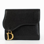 Shop safe online at Labellov in Antwerp Brussels and Knokke this 100% authentic second hand Christian Dior Black Saddle Lotus Wallet