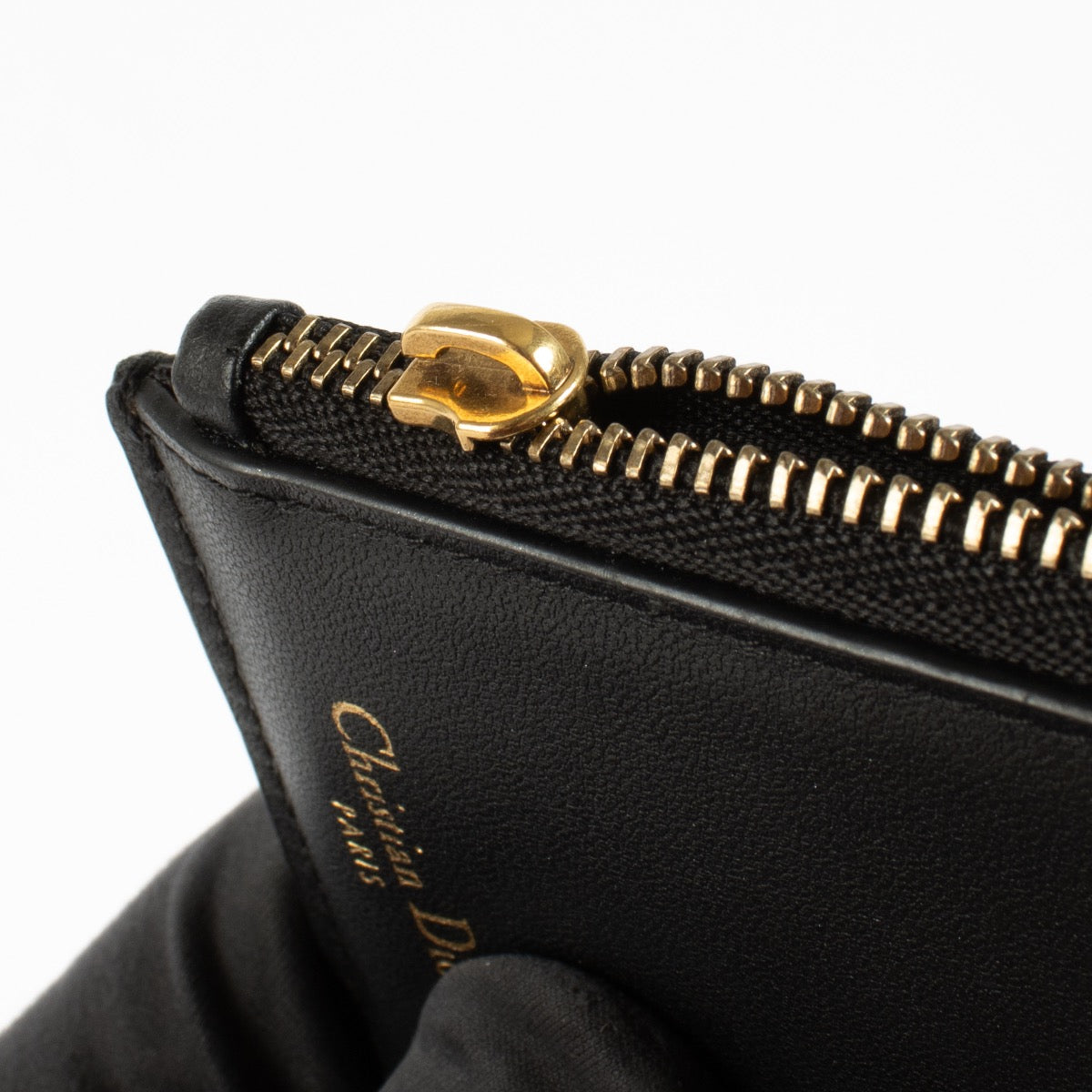 Shop safe online at Labellov in Antwerp Brussels and Knokke this 100% authentic second hand Christian Dior Black Saddle Lotus Wallet