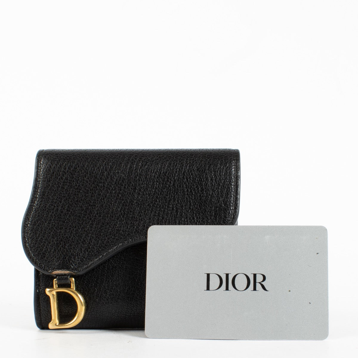 Shop safe online at Labellov in Antwerp Brussels and Knokke this 100% authentic second hand Christian Dior Black Saddle Lotus Wallet