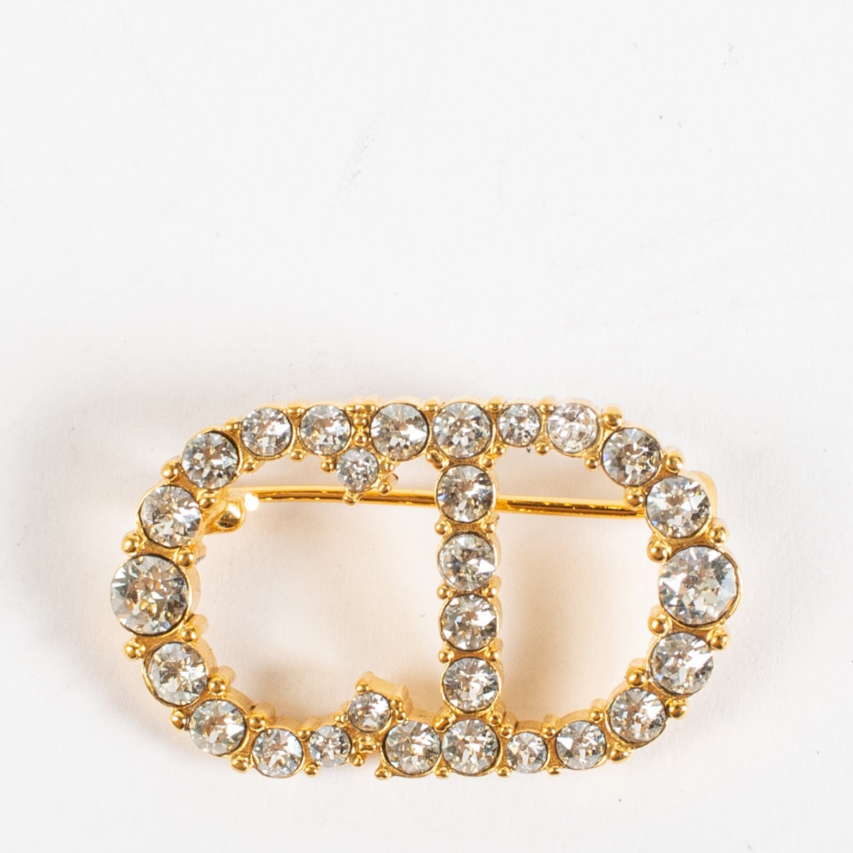 shop 100% authentic second hand Christian Dior Gold Crystal Clair D Lune Brooch on Labellov.com