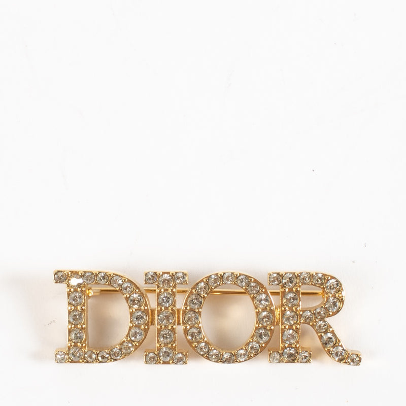 shop 100% authentic second hand Christian Dior Gold Crystal Dio(r)evolution Brooch on Labellov.com