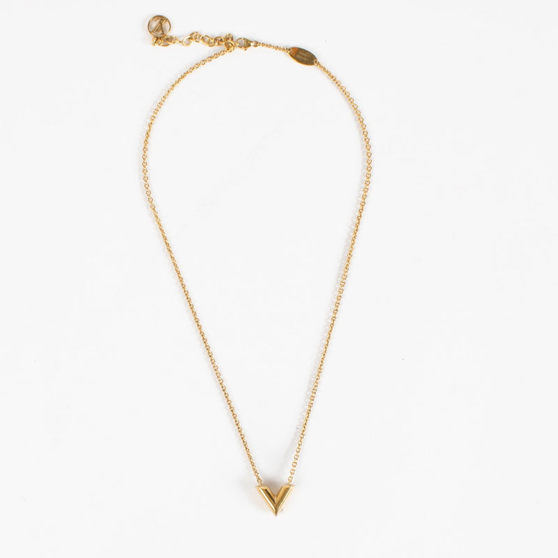shop 100% authentic second hand Louis Vuitton Gold Essential V Necklace on Labellov.com