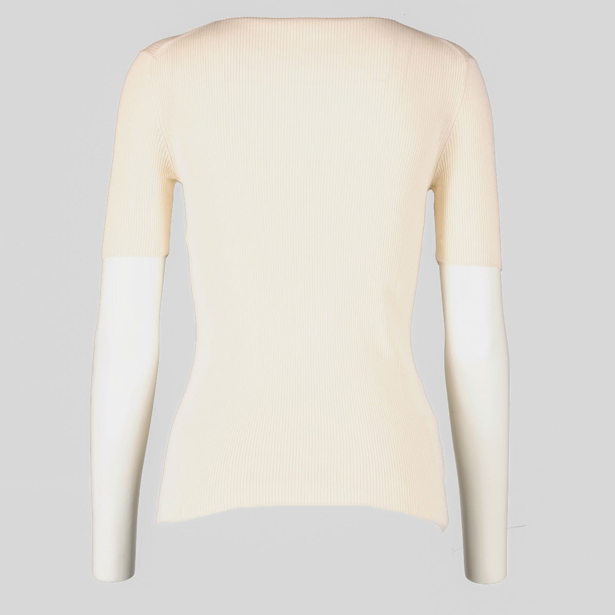 Prada Ivory Silk Crew-Neck Sweater With Logo - Size IT40