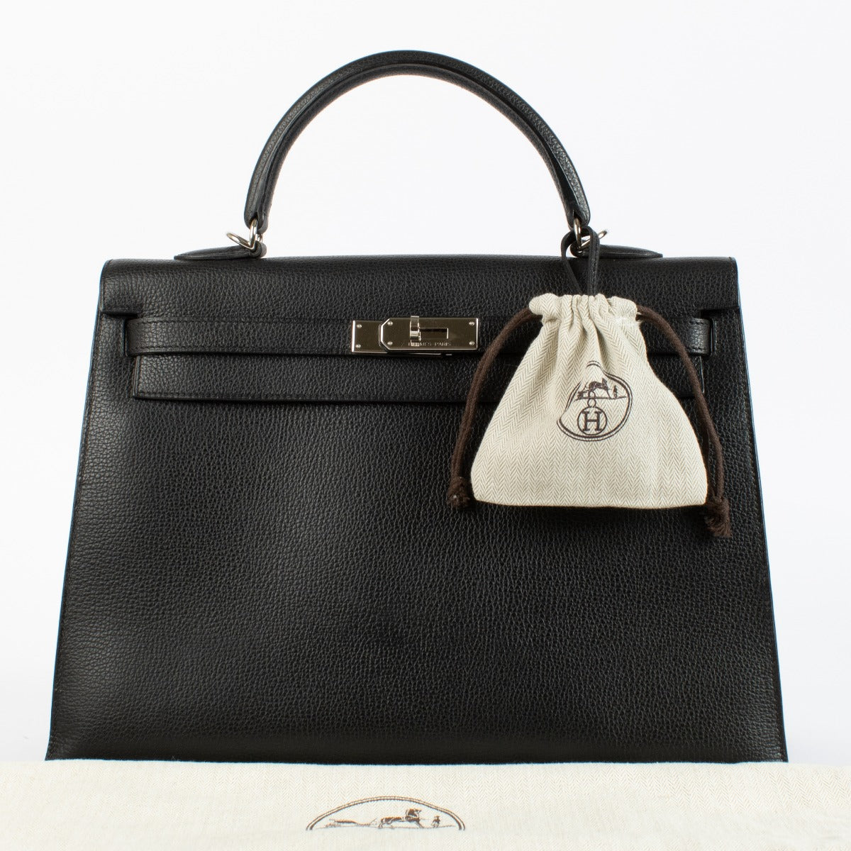 Hermès Kelly 35 Black Ardennes PHW