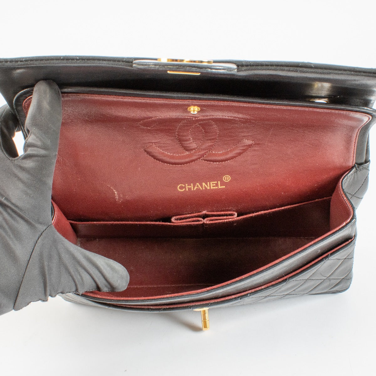Chanel Black Lambskin Medium Classic Flap Bag
