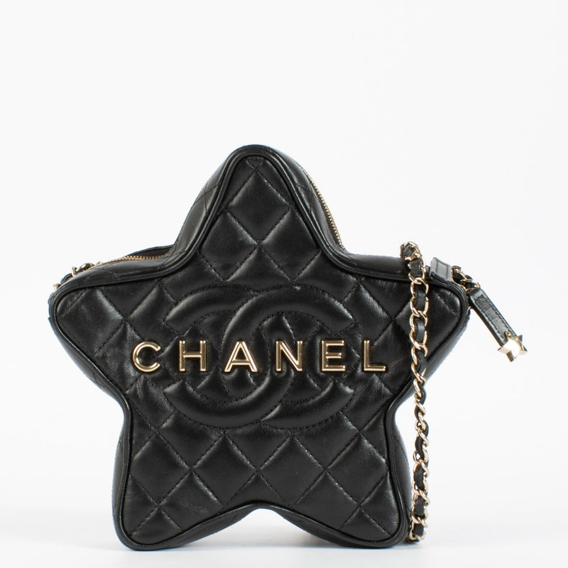 Authentic pre-loved Chanel Black Leather Star Bag on Labellov.com