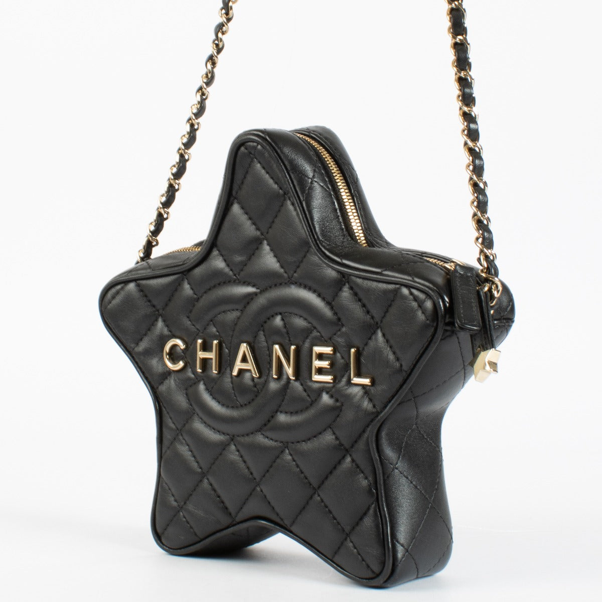 Authentic pre-loved Chanel Black Leather Star Bag on Labellov.com