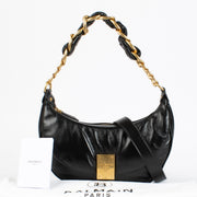 shop 100% authentic second hand Balmain Black Crinkled Lambskin 1945 Soft Hobo Bag on Labellov.com