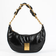 shop 100% authentic second hand Balmain Black Crinkled Lambskin 1945 Soft Hobo Bag on Labellov.com