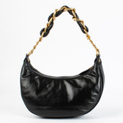 shop 100% authentic second hand Balmain Black Crinkled Lambskin 1945 Soft Hobo Bag on Labellov.com
