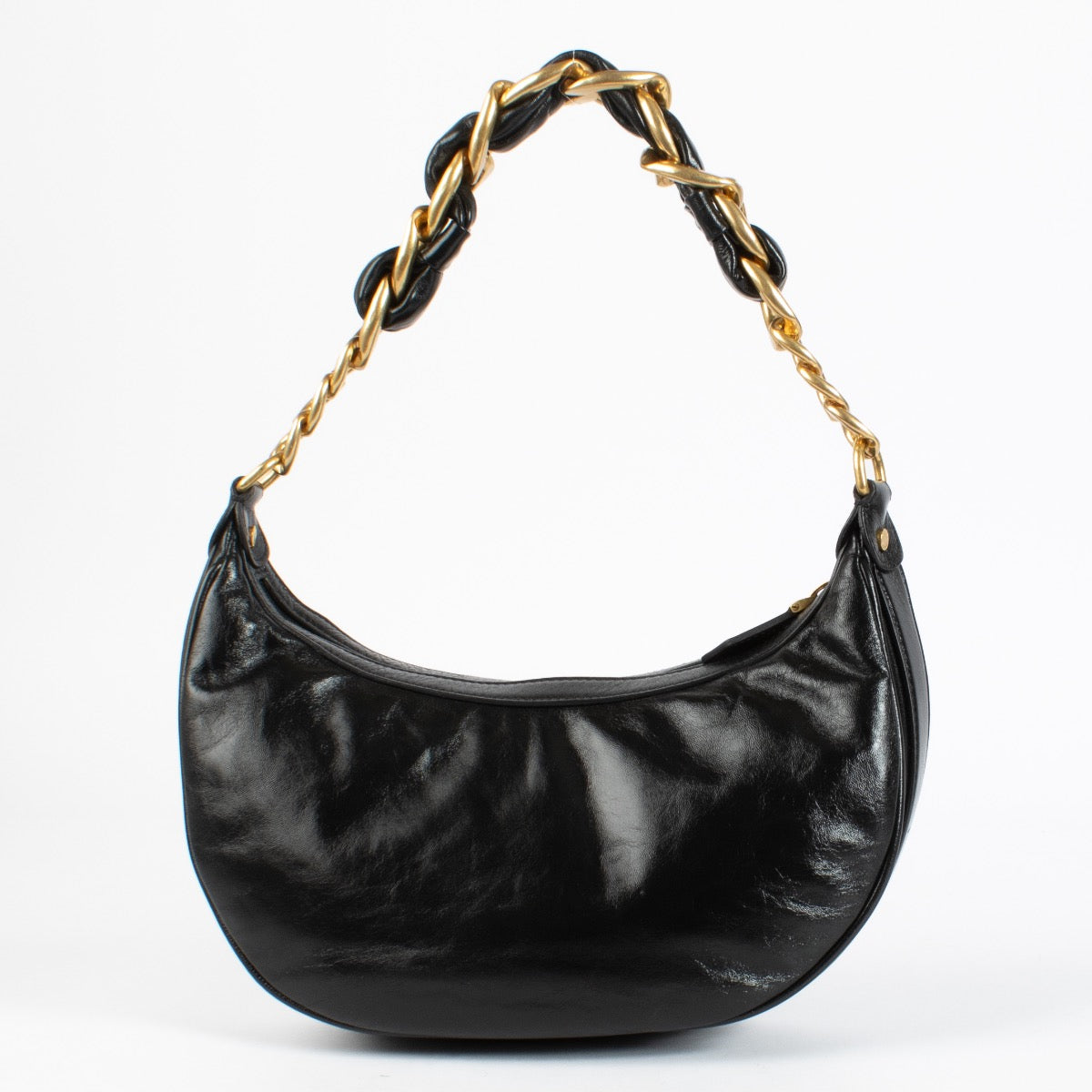 shop 100% authentic second hand Balmain Black Crinkled Lambskin 1945 Soft Hobo Bag on Labellov.com