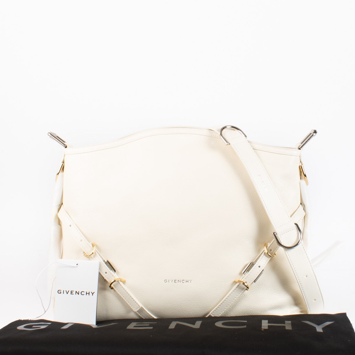 Authentic preloved Givenchy Ivory Medium Voyou Bag on Labellov.com