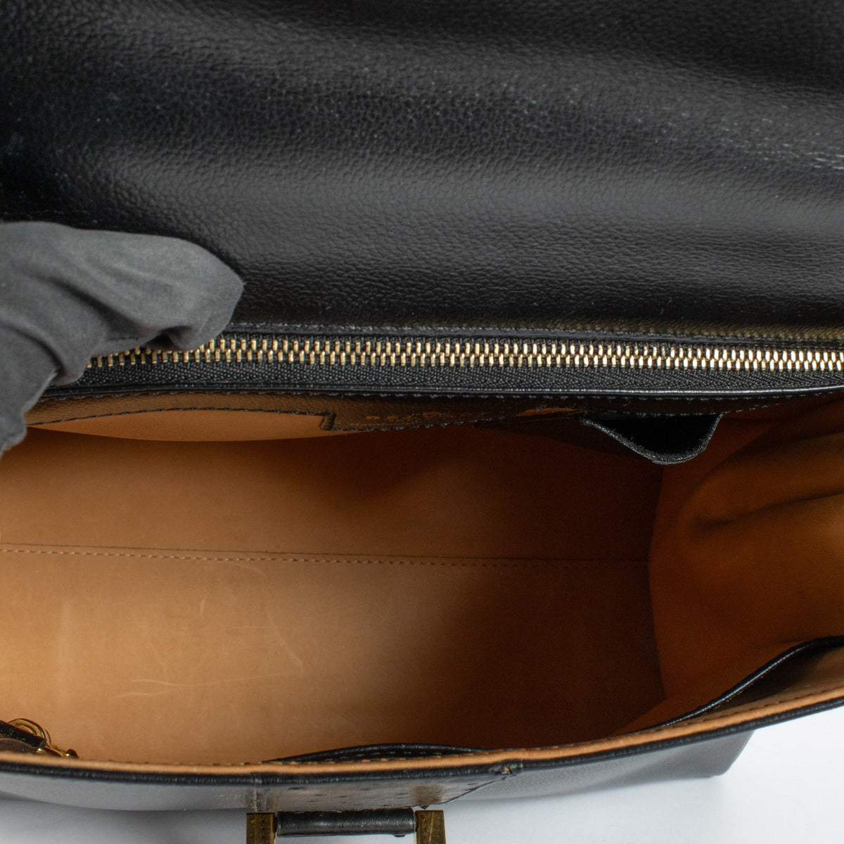 Delvaux Brillant MM en autruche noire