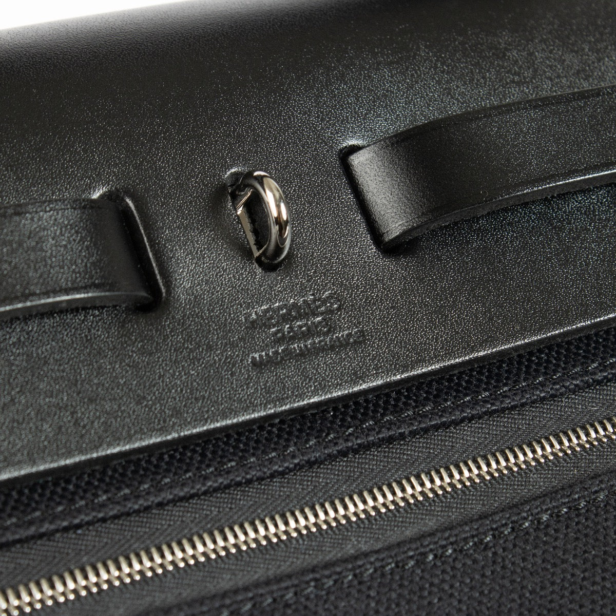 Hermès Herbag Zip 31 Toile Noire/Hunter Acier Palladié