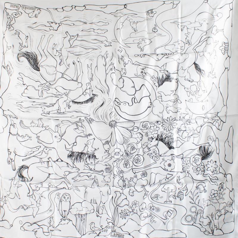 Hermès Mille et Un Lapins Silk 90 Scarf