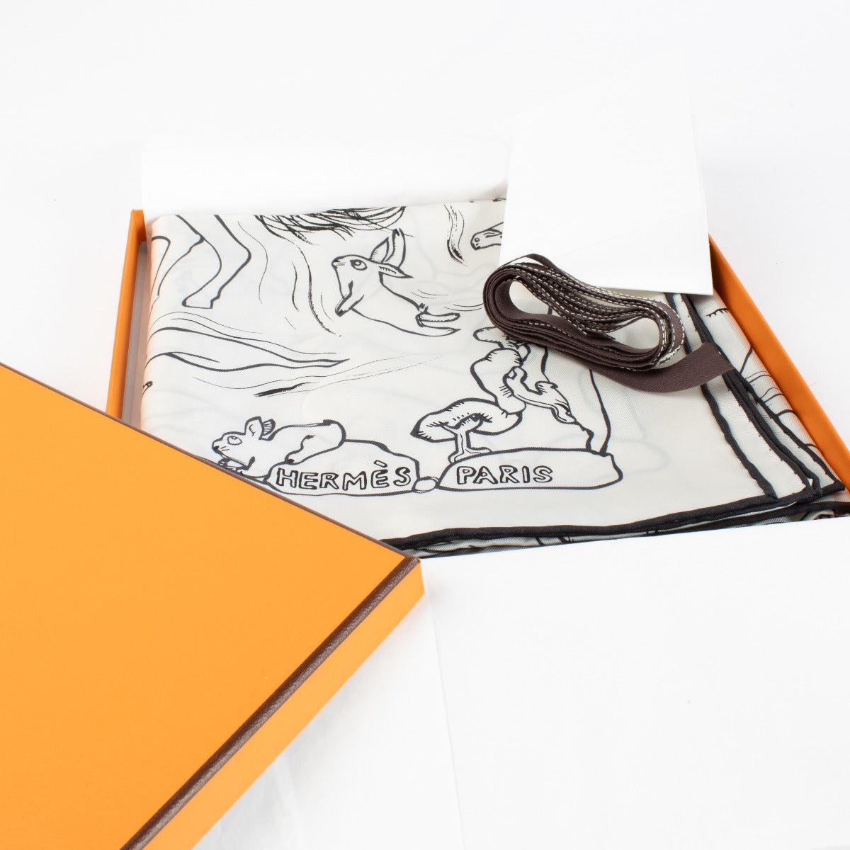 Hermès Mille et Un Lapins Zijden Sjaal 90