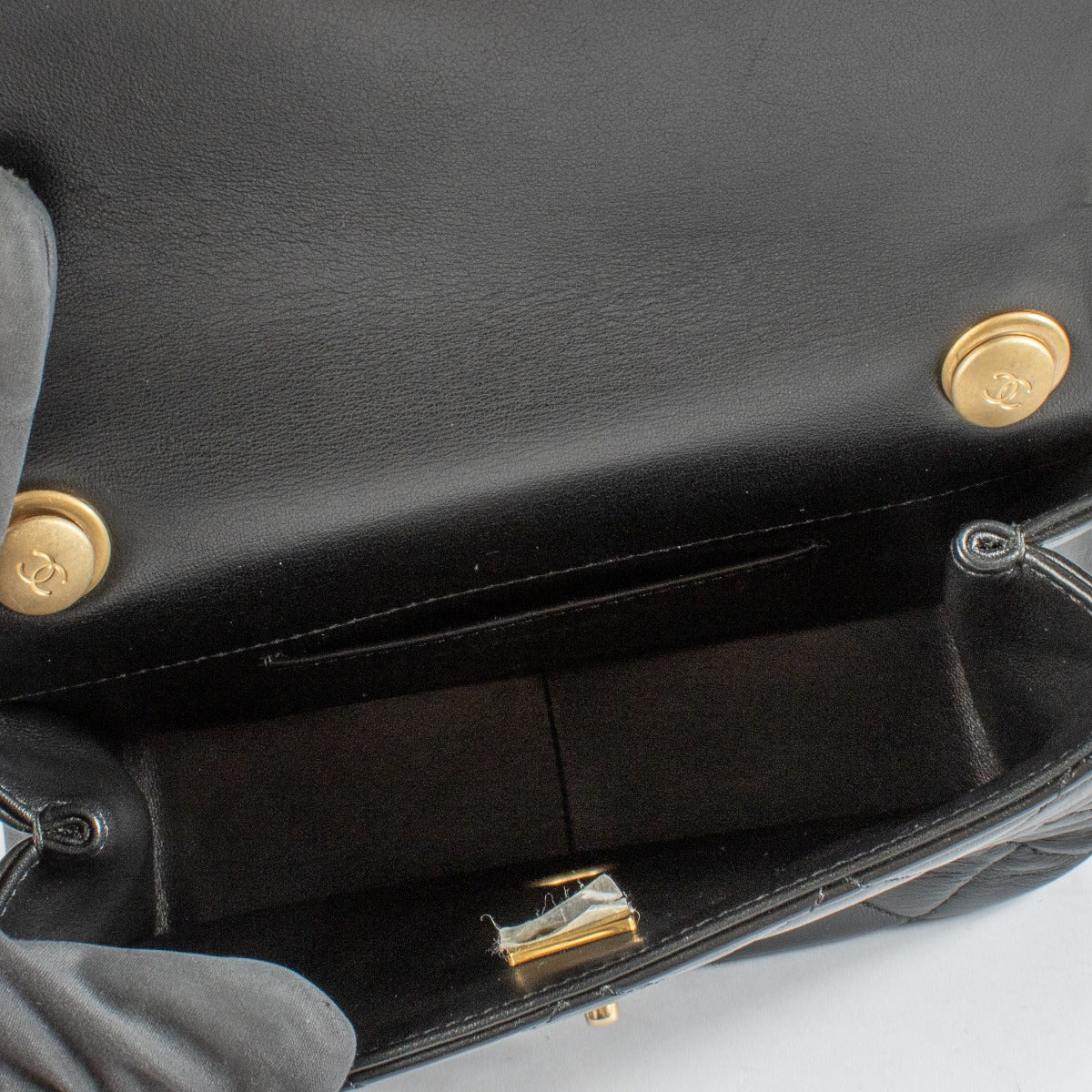 Chanel 23C Black Lambskin Monaco Mini Flap Bag