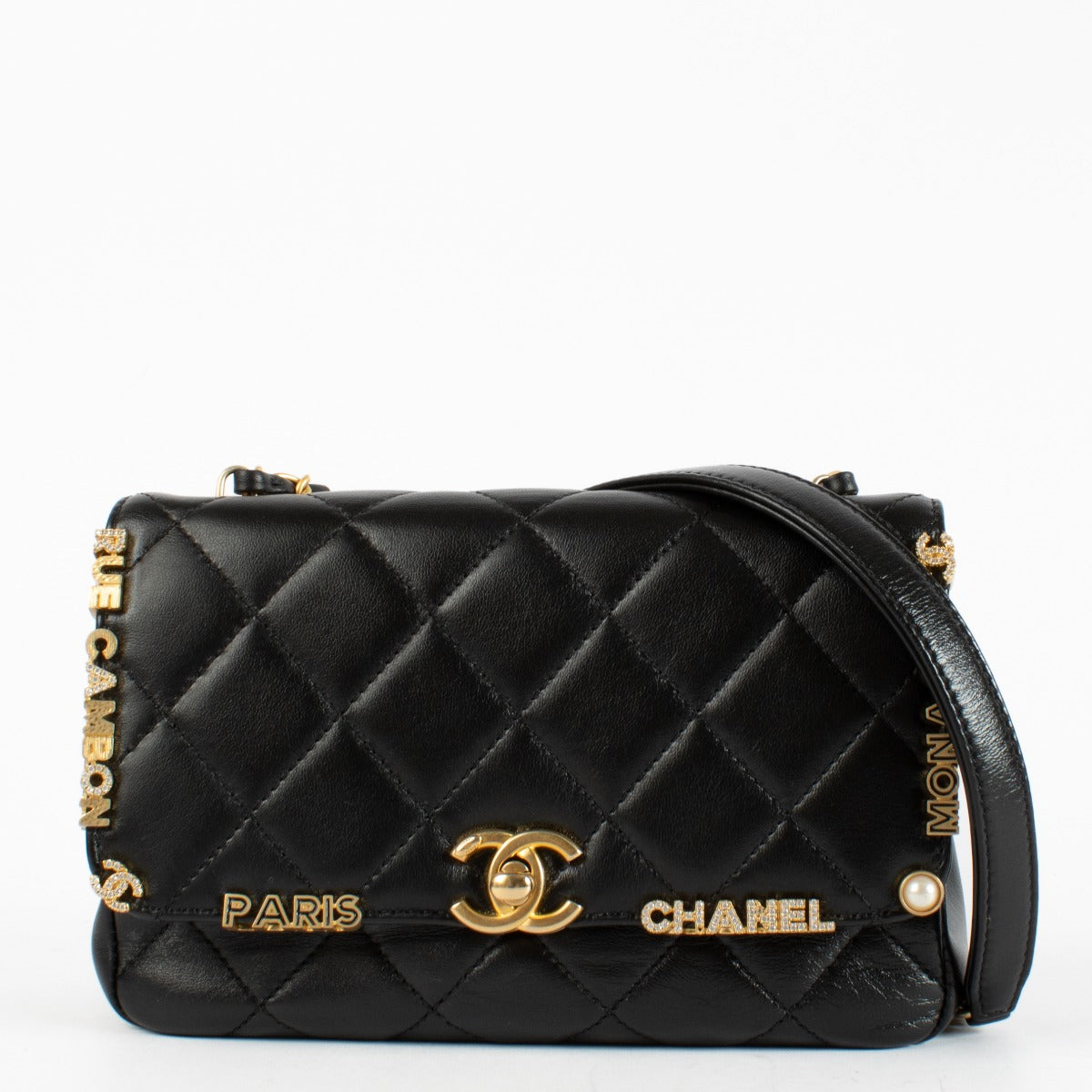 Chanel 23C Black Lambskin Monaco Mini Flap Bag