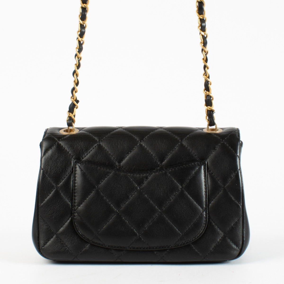 Chanel 23C Black Lambskin Monaco Mini Flap Bag