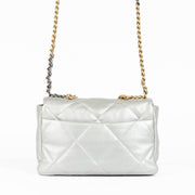 Shop this authentic Chanel Silver Lambskin Large Chanel 19 Bag pre-loved on Labellov.com