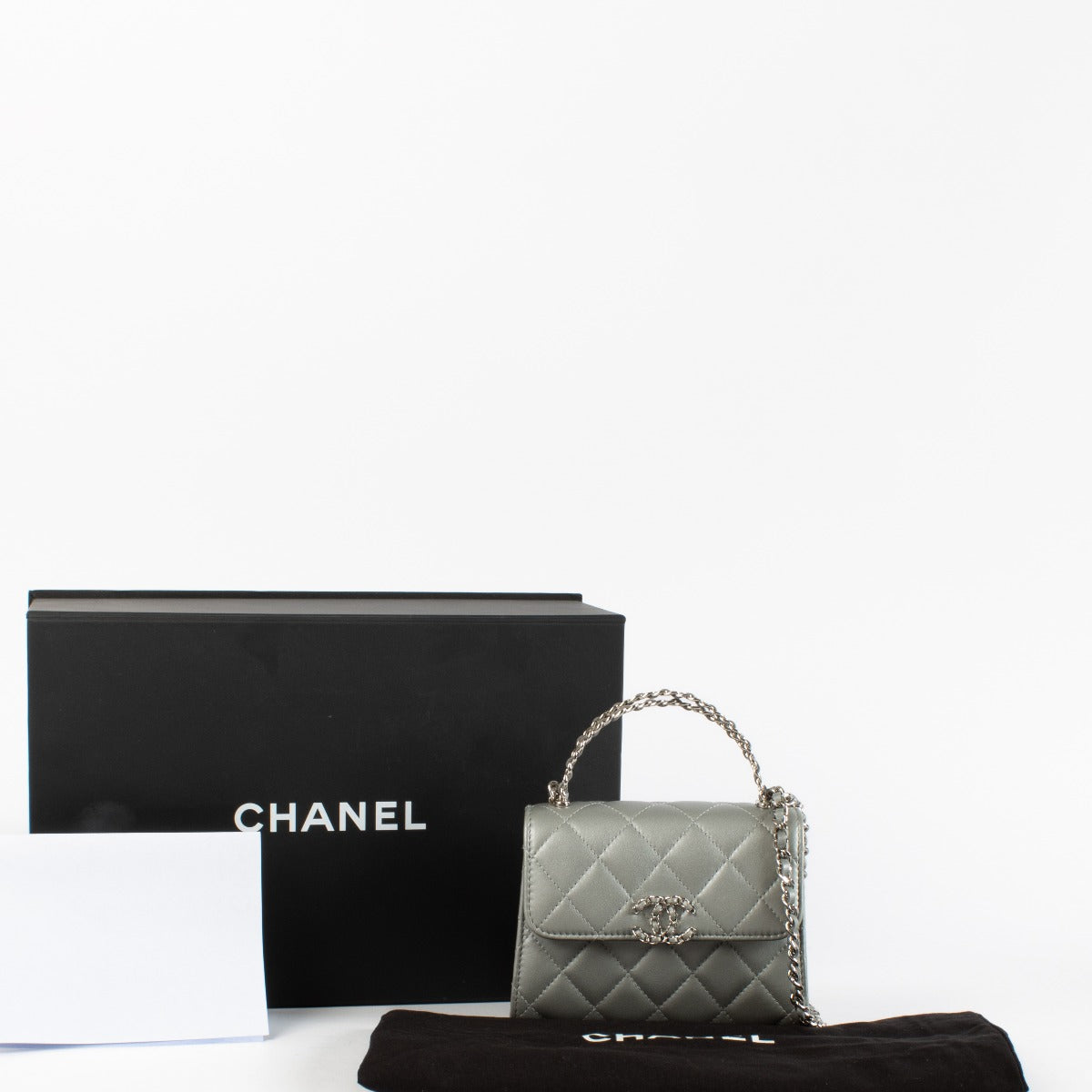 Chanel Leather Matelassé Bag in quilted lambskin with silver hardware at Labellov.com