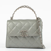 Chanel Leather Matelassé Bag in quilted lambskin with silver hardware at Labellov.com
